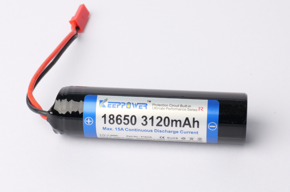 Keeppower 18650 3120Mah 15amp High Drain Battery (With JST Connector)